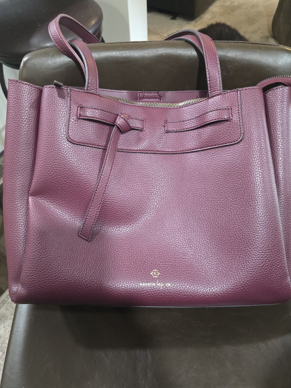 Nanette Lepore Pebbled Leather Tote in Plumberry